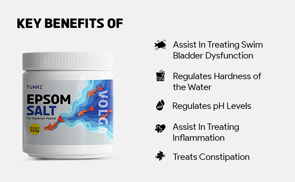 Buy Tunai Epsom Crystal Aquarium Salt 450g for Aquarium Fish Tank