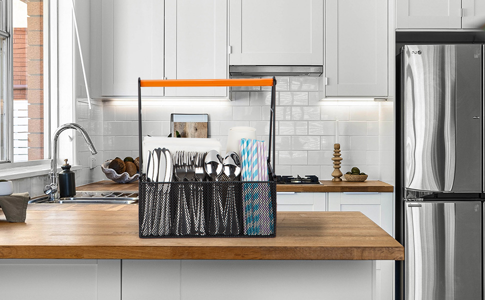 NACIMAX Silverware Caddy with Handle, Silverware Caddy