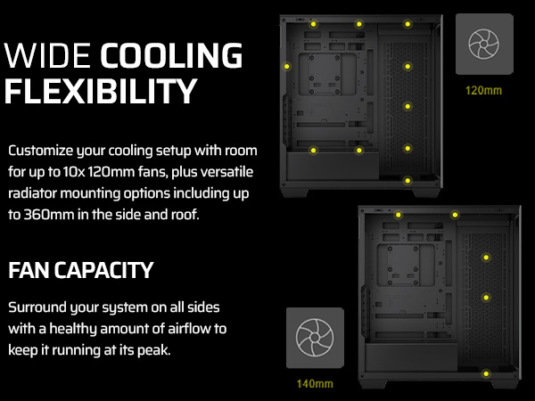 mid-tower pc case, pc build case, liquid cooling PC case, custom colling PC case