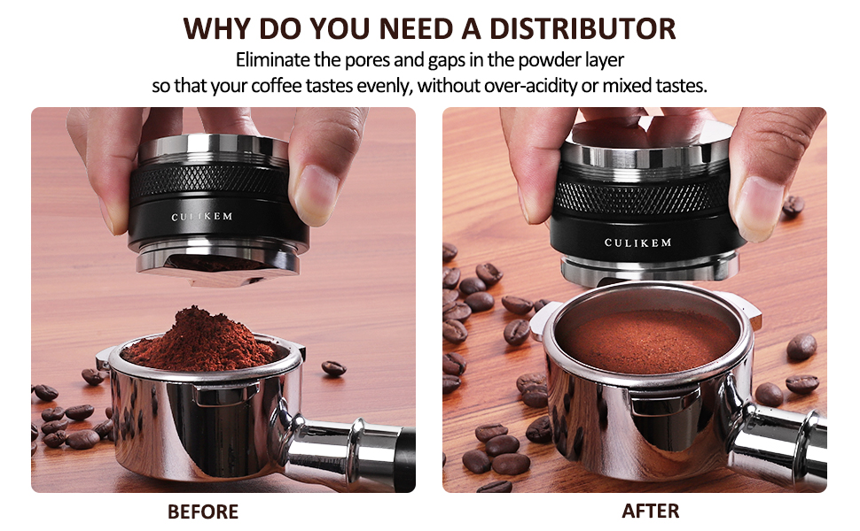 CULIKEMEspresso Tamper Coffee Distributor Tool Dual Head