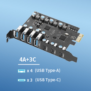 7 port usb pcie card