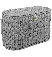 Coeusy Toilet Paper Basket,Wicker Toilet Paper Storage with Lid,Free Standing,Decorative Bathroom...