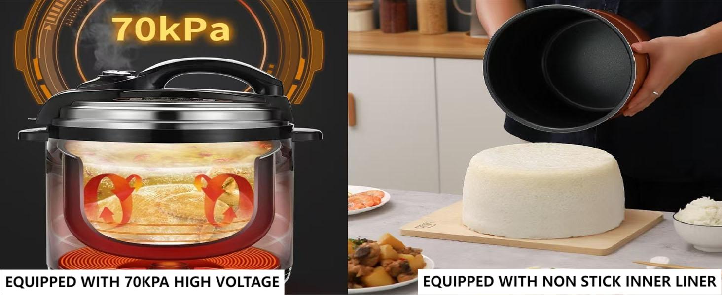 Non stick inner liner and 70KPA high pressure