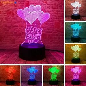 3d illusion led lamp happy birthday kids gift hbd home decoration night table lamp bedside