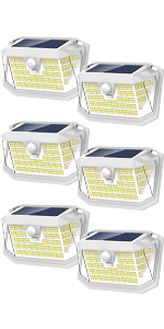 188LED Solar Motion Security Lights Daylight White 6 PK-White