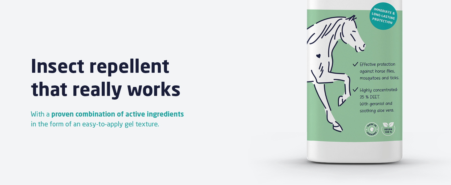 PFERDEPFLEGE24 Horse Fly gel & Insect repellent for horses 500ml DEET Especially for the head