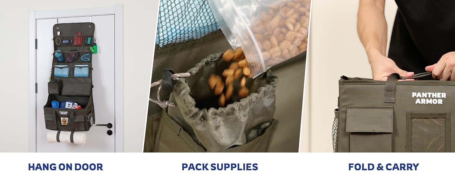 overdoor storage bag, pet travel, dog travel, bags