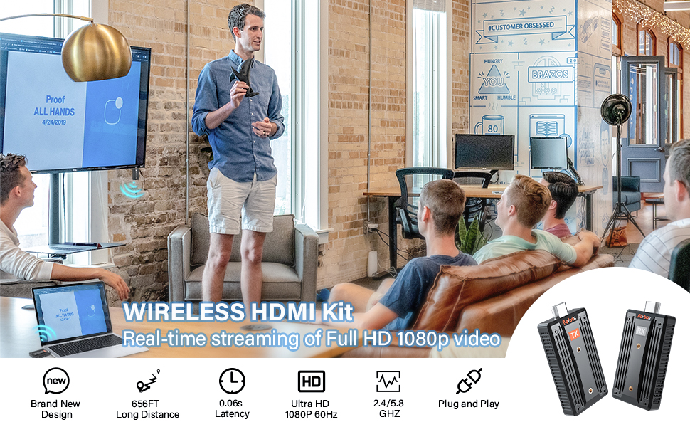 BovBox Wireless HDMI Extender Support 1080P60Hz HD