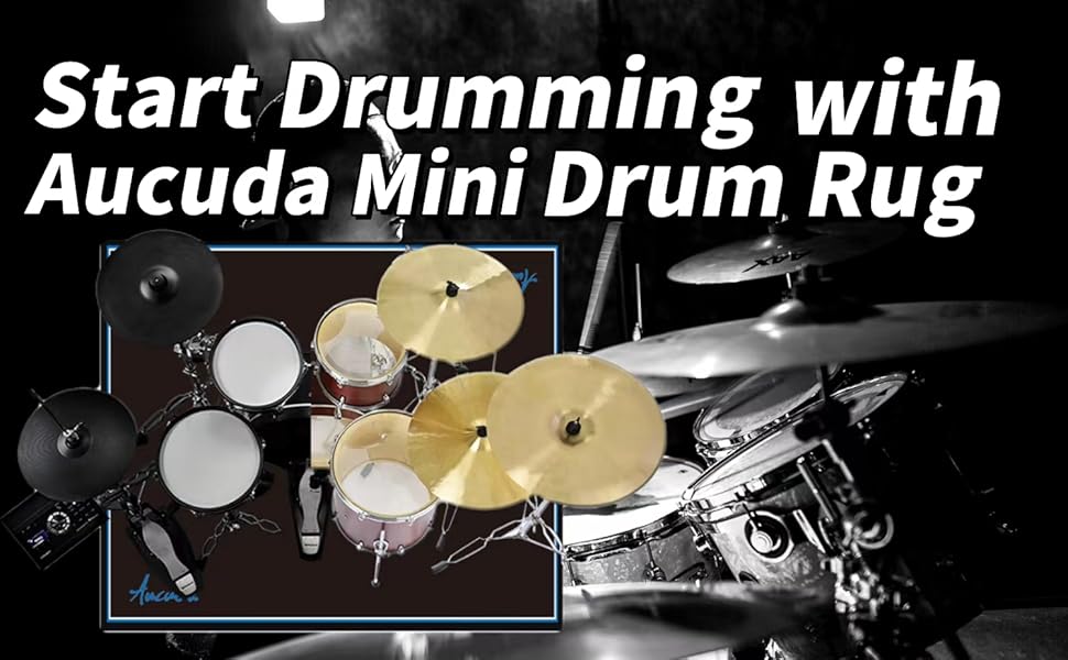 Aucuda Drum Rug, 4x4 ft Drum Mat, Electrical Drum Carpet, Tightly Woven