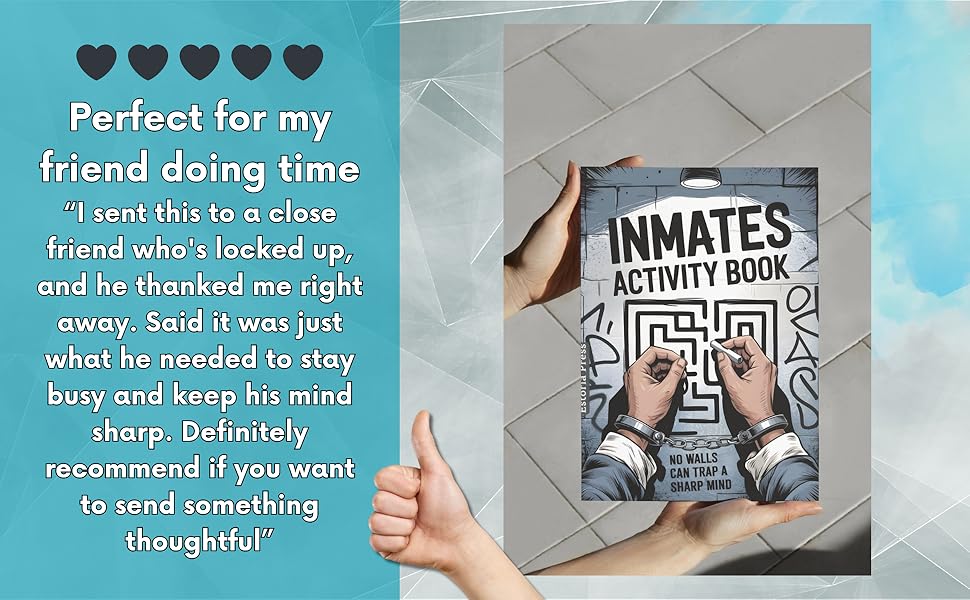 Inmates Activity Book Funny Jail Gifts for Men & Women Perfect
