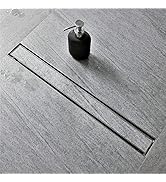 Neodrain 24-Inch Linear Shower Drain with Tile Insert Grate, Professional Brushed 304 Stainless S...
