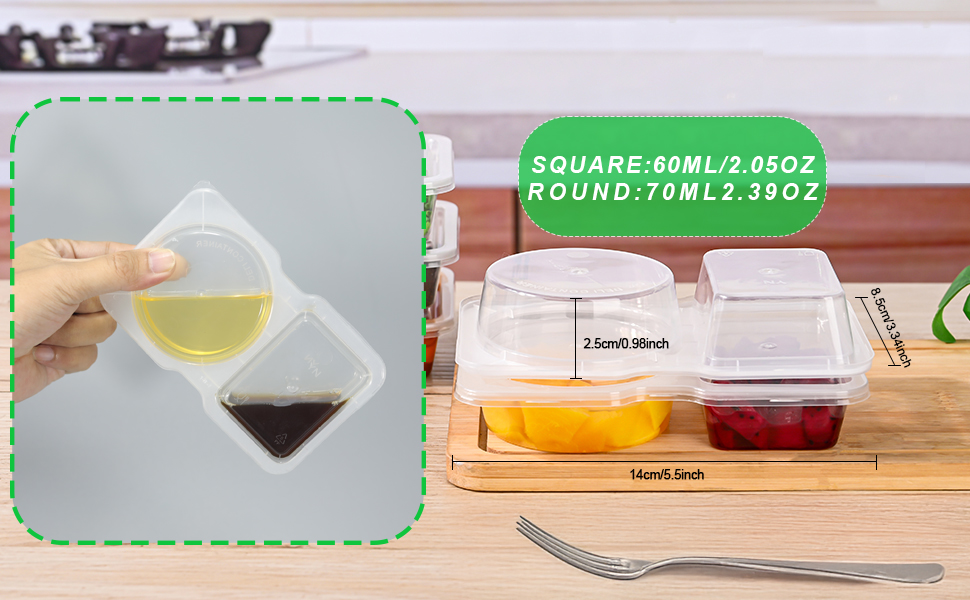 double condiment containers with lids