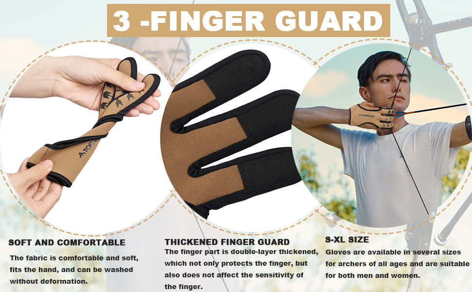 TOPARCHERY Archery finger guard Archery Gloves Bow Shooting Gloves 3