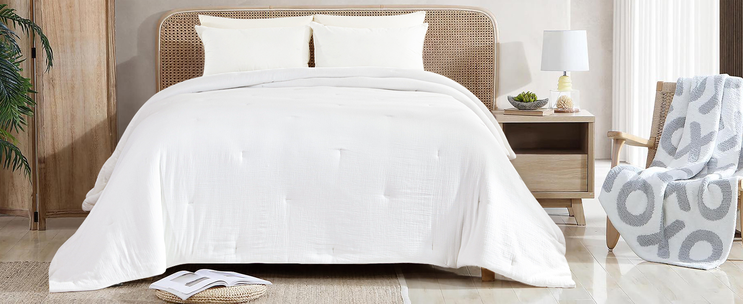 HOMBYS 100% Cotton Muslin Oversized King Comforter for Summer Use, Lightweight and Breathable Down Alternative Soft G 8dac136f Dd9d 40fc B27e 66364866a4c6. CR0,0,1464,600 PT0 SX1464 V1