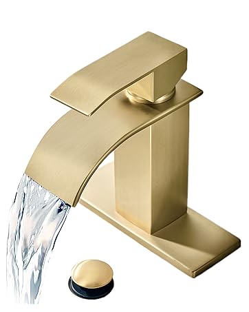 Brushed Gold Waterfall Bathroom Faucet
