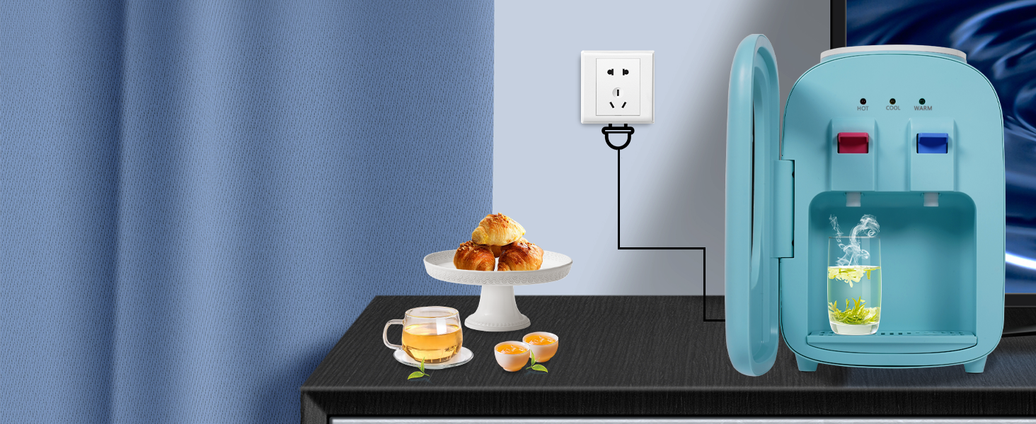 Mini Water Dispenser Desktop Cold&Hot Water Dispenser with Door Mini