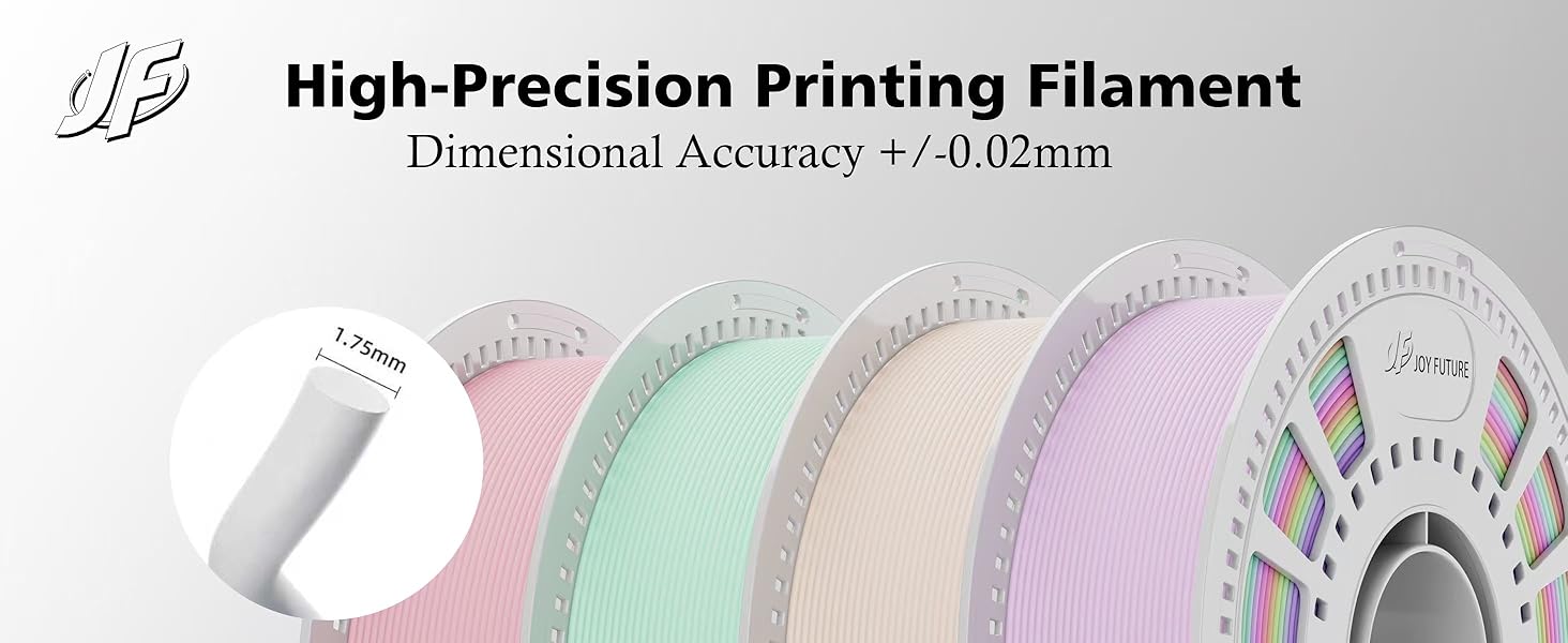 JOY FUTURE PLA Matte 3D Printer Filament, PLA Filament Neatly Wound 3D Printing Filament 1.75mm, Dimensional Accuracy +/- 0.02 mm, Fit Most FDM 3D Printers, 1kg Spool (2.2lbs) (White) 14 3D printing filament