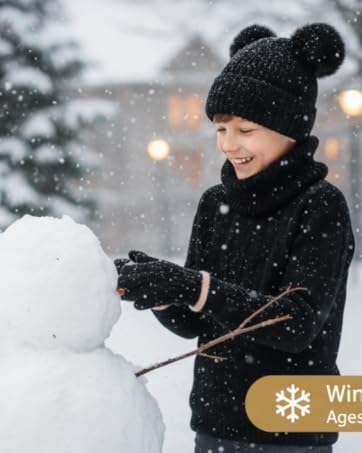 kids hat scarf gloves for boys girls