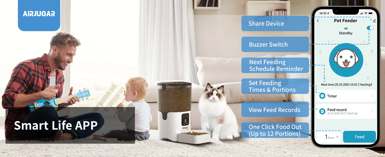 Cat Feeder Automatic, Automatic Feeder Cat Dry Food with