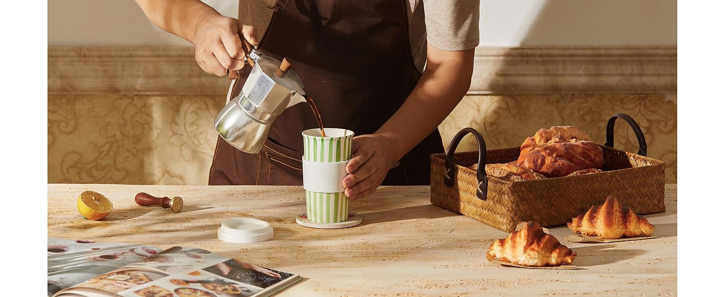 Reusable Cafe Ceramic travel mug, ceramic mug, coffee mug Taza de viaje de cerámica con tapa