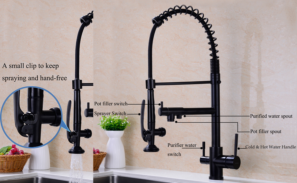 GICASA Kitchen Faucet, 3 Way Kitchen Faucet, Kitchen Faucet with