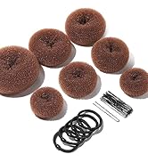Teenitor Hair Bun, Bun Maker, Hair Donuts for Buns, Ballet Bun Maker for Kids,7pcs, Light Brown