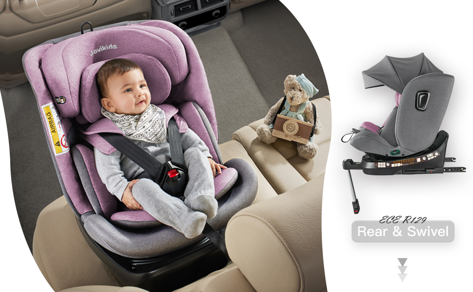 Jovikids Baby Car Seat 360 Swivel Isofix ISize 40150cm Group 0+1/2/3