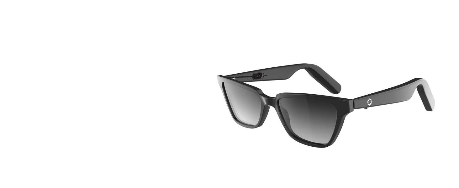 Lucyd Smart Sunglasses | Nebula Model | Open Ear | Noise Canceling Wireless Mics | Compatible with Voice Assistants | Narrow Size 24 Lucyd Lyte 2.0 Nebula Bluetooth Audio Sunglasses Women Black