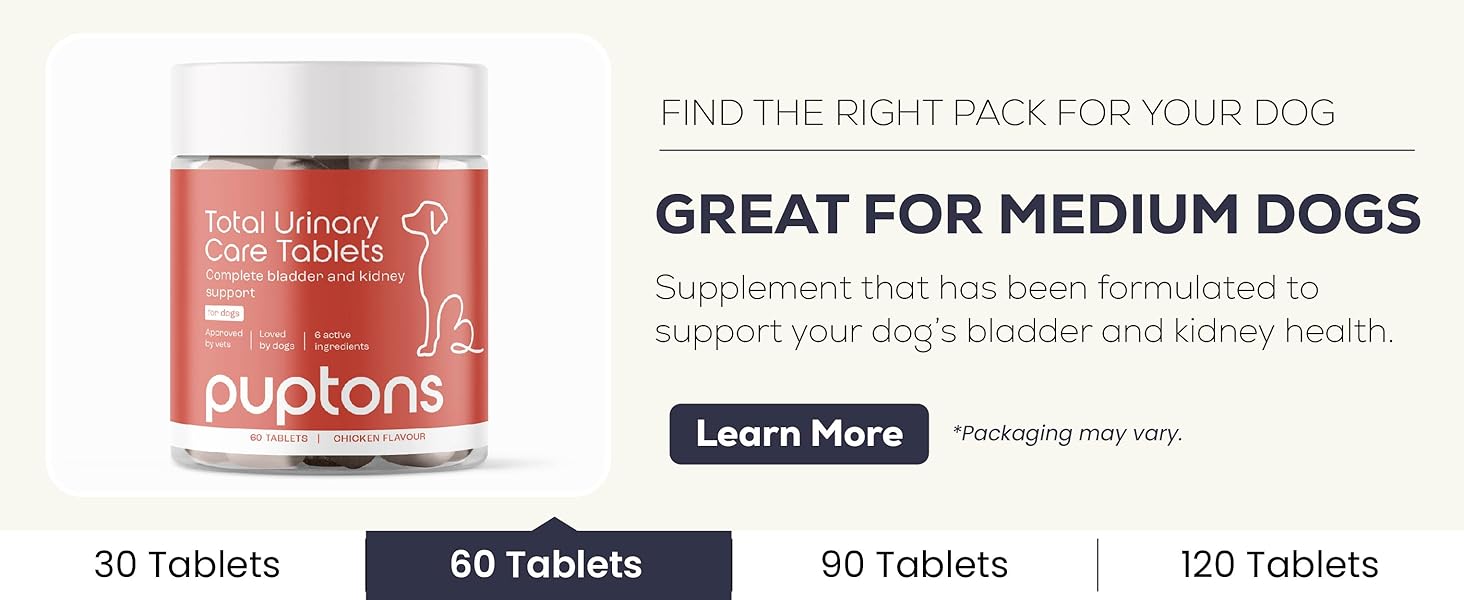 UTI Treatment Dogs Incontinence Cystitis Kidney Bladder Tablets Total Urinary Care