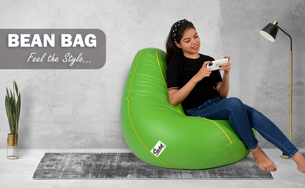 Gold Classic Teardrop Shape Bean Bag Filled with Beans/Fillers (XXL