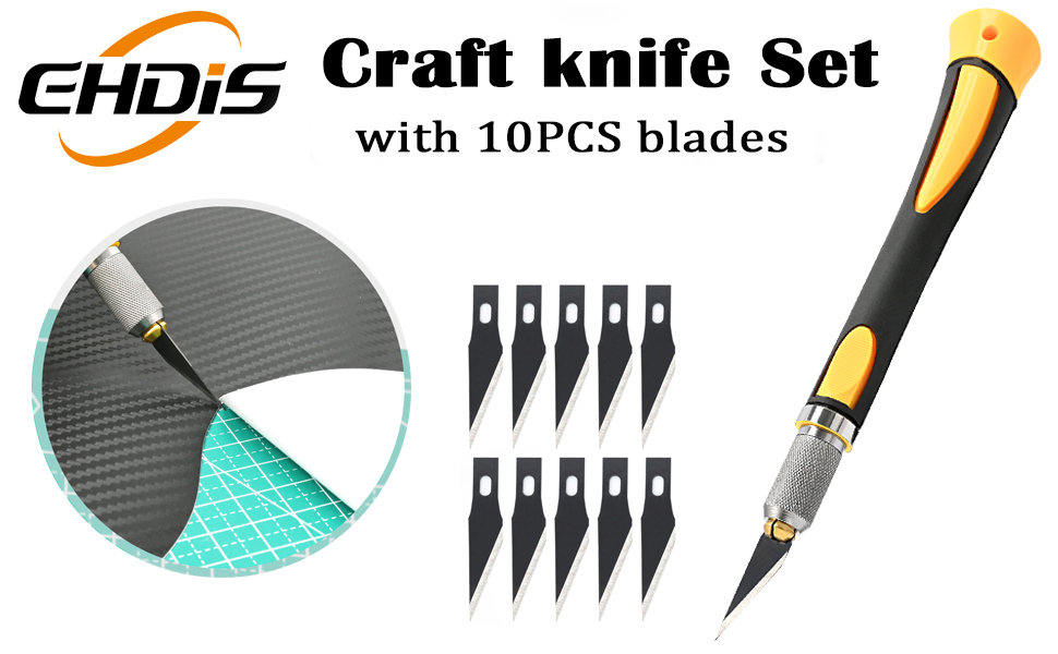 EHDIS Precision Hobby Knife Set Utility Exacto Knife Set with 10 PCS Fine Point Razor Art Knife