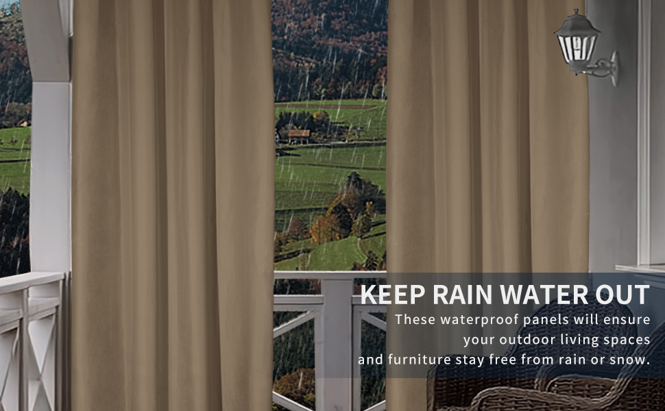 PureFit - Cortinas Transparentes Para Exteriores Para Patio, Resistentes Al Agua, A La