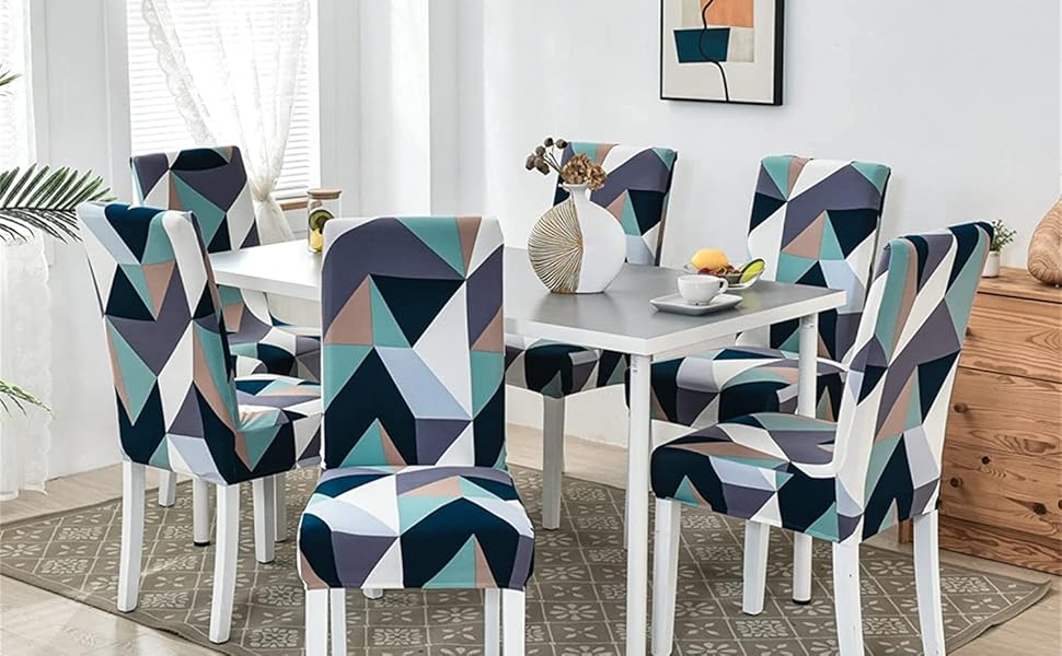 Amazon Brand Umi Poly Cotton Dining Table Chair Covers Set of 2