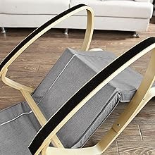 SoBuy Relax Chair Rocking Chair With Adjustable Footrest Side Bag, FST18-DG 19 FST18-DG