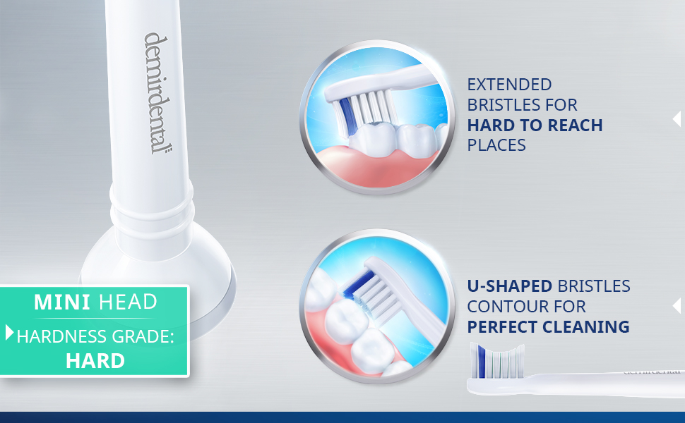 demirdental mini hard brushes compatible with philips sonicare replacement brushes