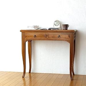 アンティーク ロクロ脚 引き出し付き 無垢材 文机 古家具 ブラウン アンティーク ロクロ脚 引き出し付き 無垢材 文机 古家具