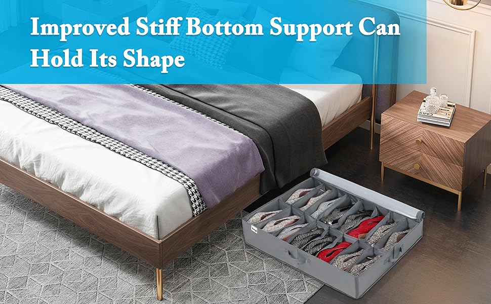 INAYA Under Bed Shoe Storage Organizer 2 Pack, Fits 32