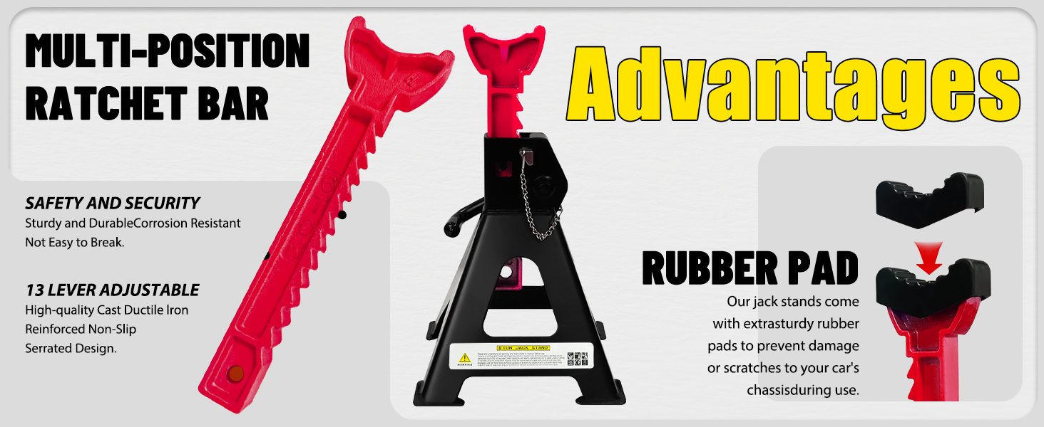 Heavy Duty Jack Stands with Extra Rubber Pads,Jack Stands for Trucks,Car Lifts for Home Garage