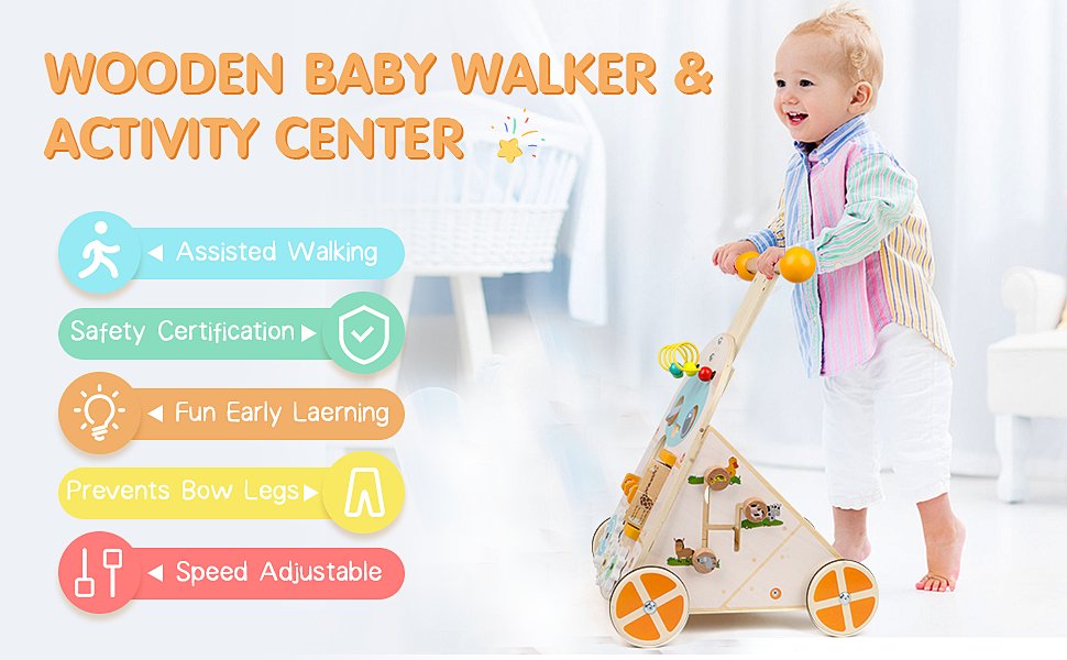 Jacootoys Wooden Activity Walker