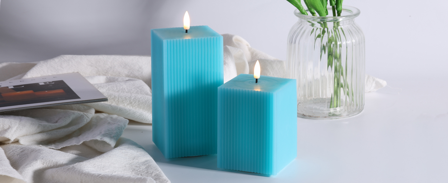 turquoise blue led candles