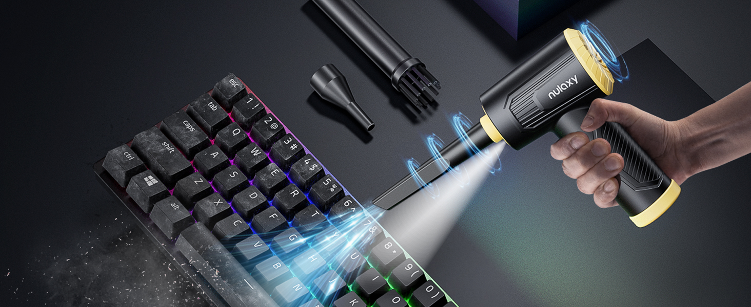 Nulaxy Compressed Air Duster, 100000RPM Keyboard Cleaner, Good Replace