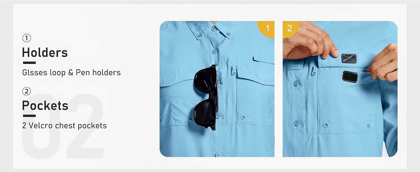 MoFiz Womens UPF 50+ UV Sun Protection Safari Shirts