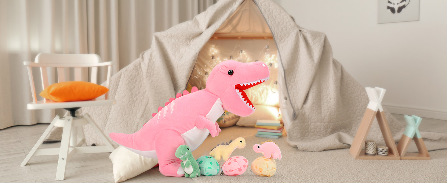 MorisMos Dinosaur Stuffed Animal with Babies,23.6'' Big