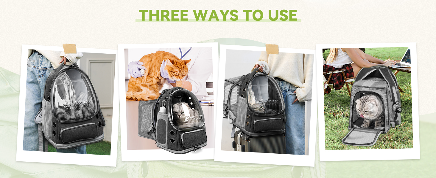 Black Expandable Cat Backpack