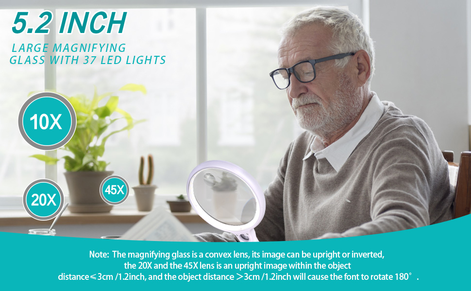 magnifying glass with light