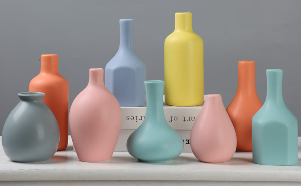 colorful vases colored vase set of 3 small vase long vase red vase blue vase yellow vases