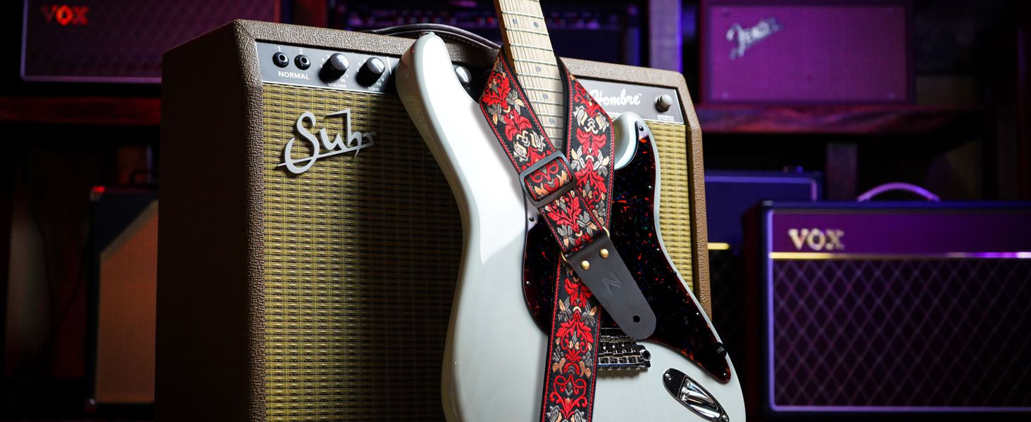 Nefelibata Guitar Strap, 2" Jacquard Embroidery Guitar