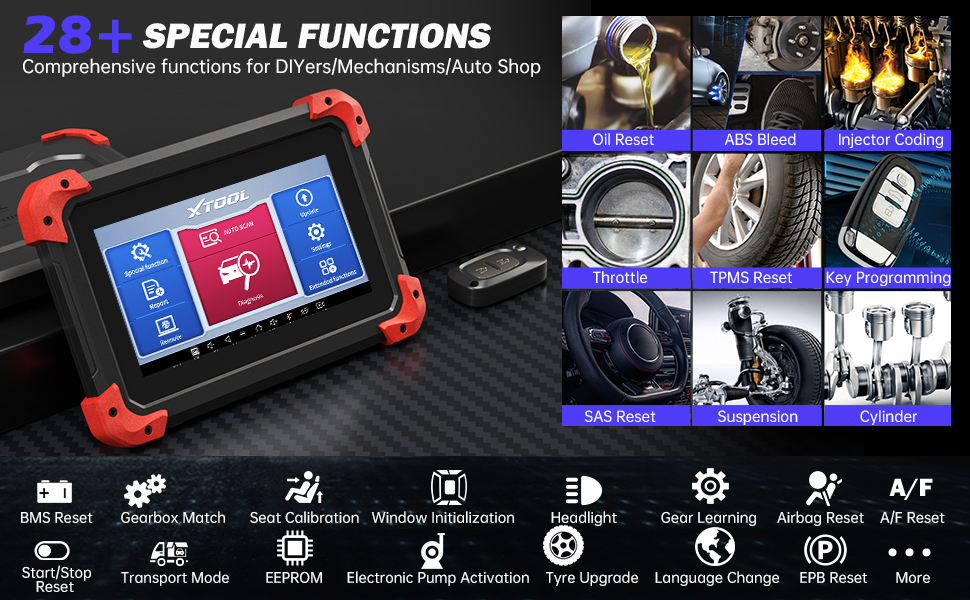 XTOOL D7 Automotive Diagnostic Scan Tool With 3Year Updates, BiDirectional Scanner, ALL