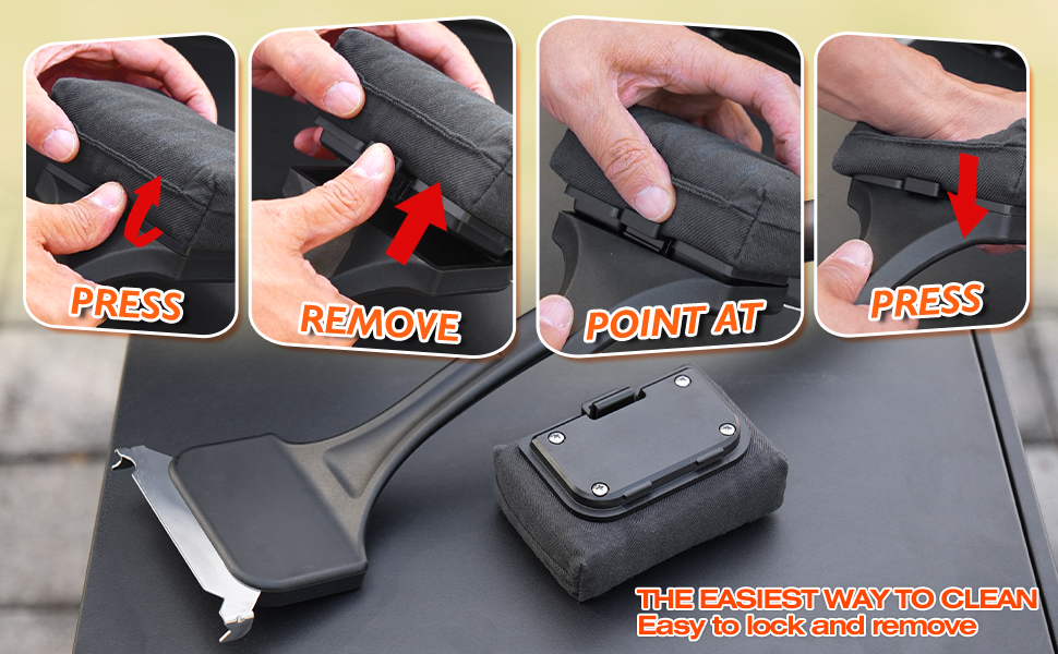 Grill Rescue Brush Bristle Free Scraper Easy to Remove and Lock