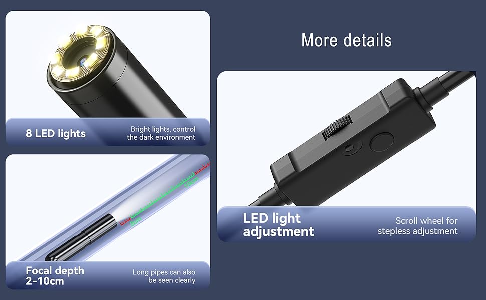 Endoscope for iPhone, for iPad HD 2.0 Megapixels Borescope